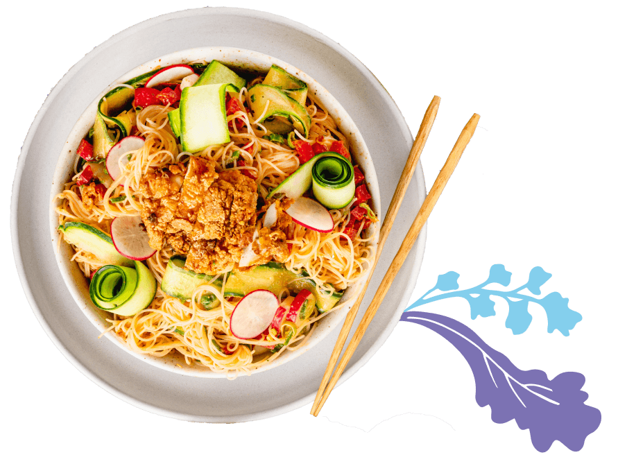 Asian Chicken Noodles with Justspices Asian Bowl Topping Justspices Seasoning Blend