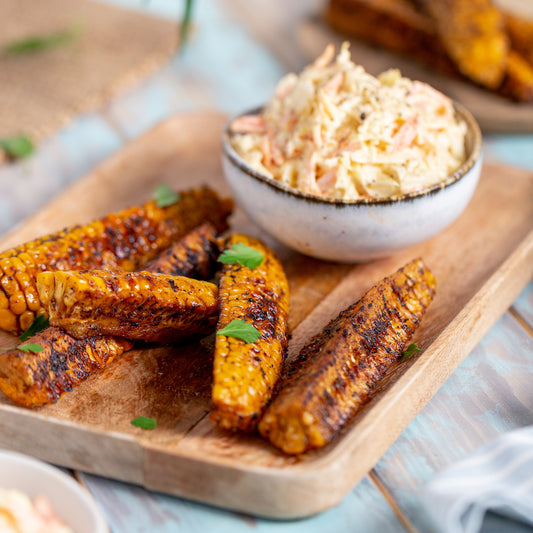 Corn Ribs with Coleslaw