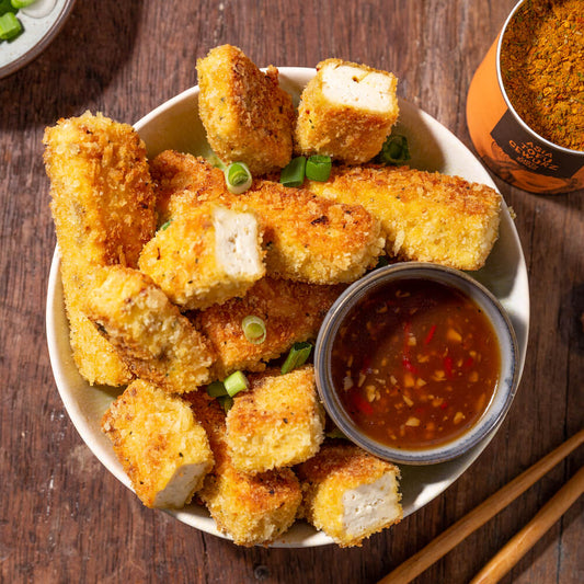 Fried Tofu with Sweet and Sour Dip 