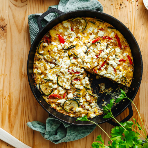 Frittata with Vegetables & Feta 